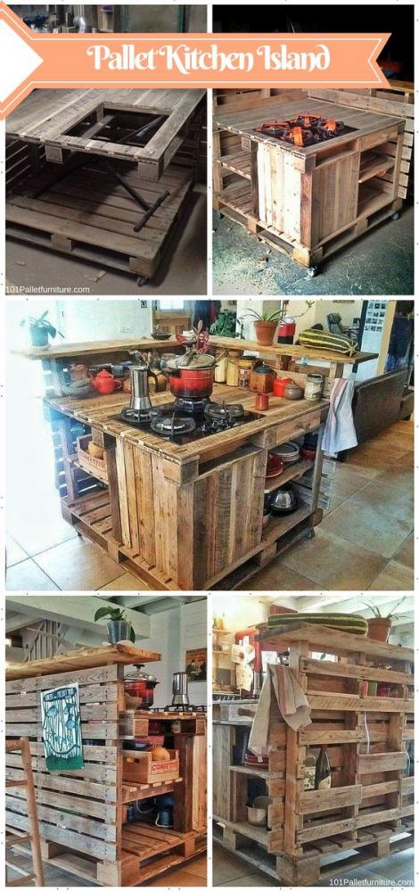 Kinti konyha ötlet | Forrás: Pallet Furniture via pinterest.com